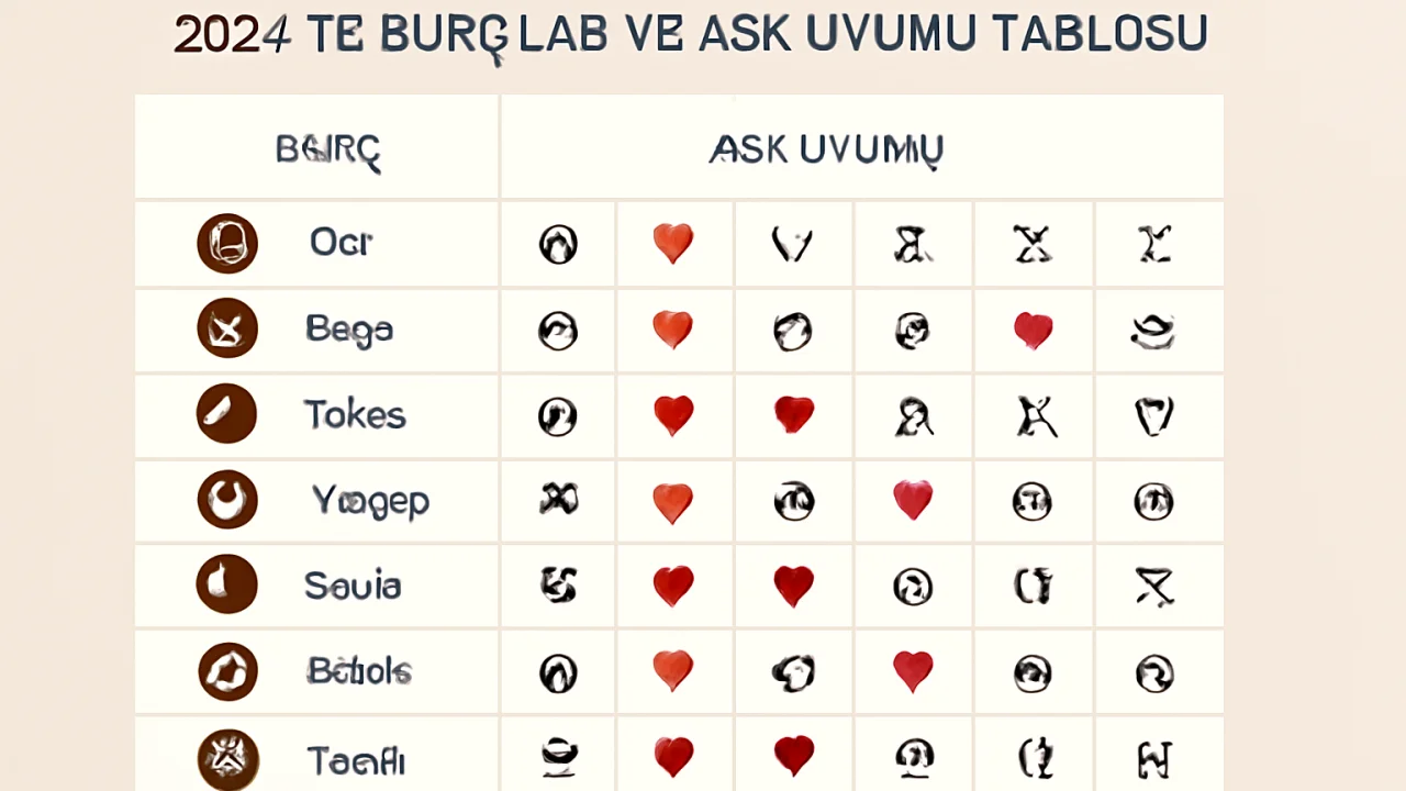 2024’te Burçlar ve Aşk Uyumu Tablosu – illustrative image