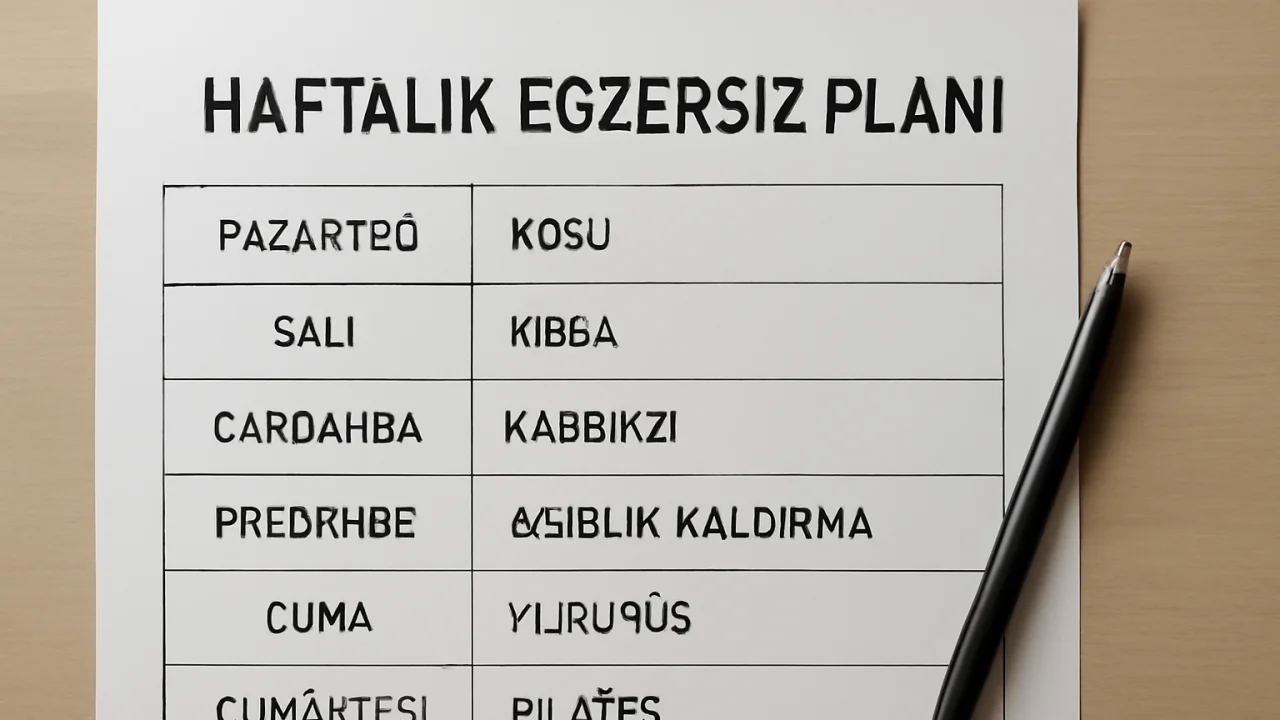 Haftalık Egzersiz Planı Örneği – illustrative image