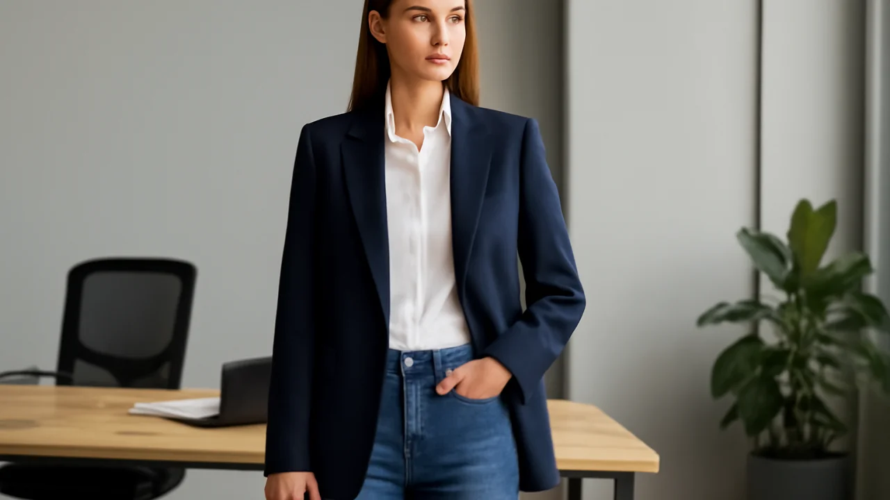 📌 2️⃣ Ofis Şıklığı İçin Jean Kombini 👩‍💼 – illustrative image